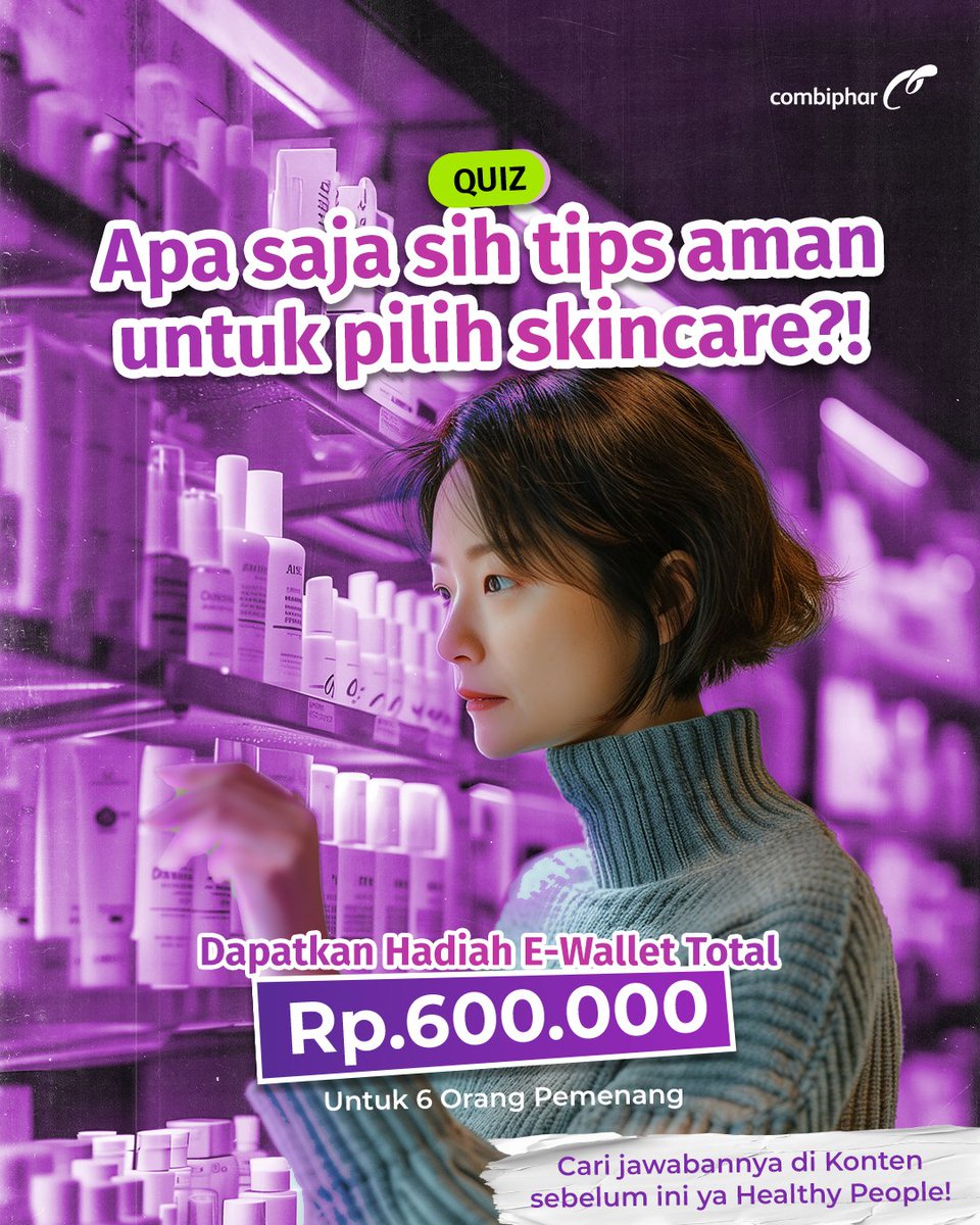 Pasti tau dong jawabannya apa? Kalo masih belum tau juga, kamu bisa cek di konten sebelum ini ya 

Ada total Hadiah Rp600.000 untuk 6 orang pemenang lhoo 😁
Cara ikutannya kamu cukup:
1. Follow Instagram @Combiphar, Twitter @CombipharID dan TikTok <a href="/combiphar/">OBH Combi</a>id.
2. Jawab