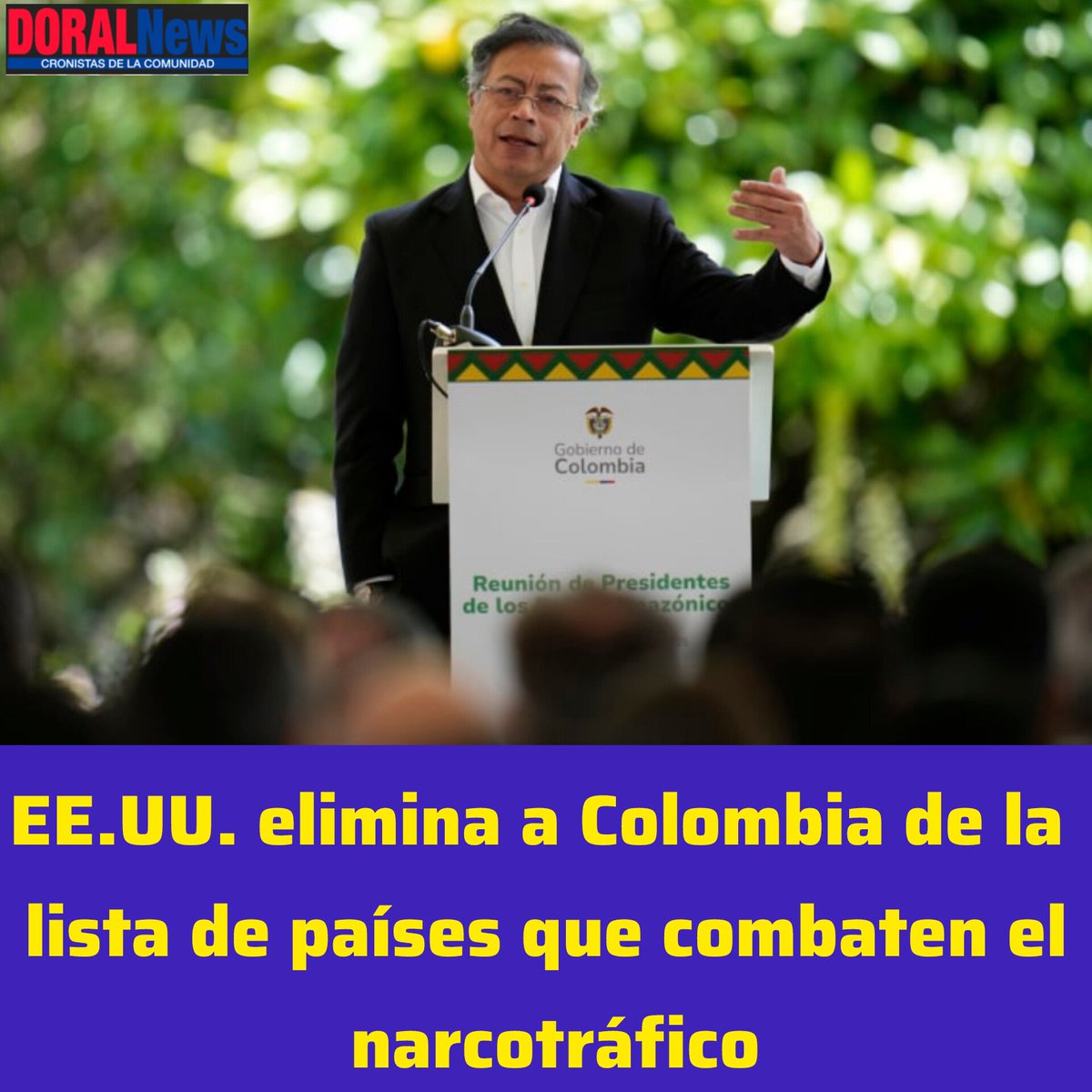 EE.UU. elimina a Colombia de la lista de países que combaten el narcotráfico.
instagram.com/p/DOqMut7jkdE/…