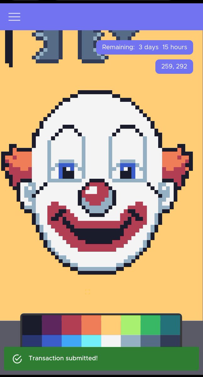 Clown face <a href="/rgblisk/">RGB</a> #pixelart