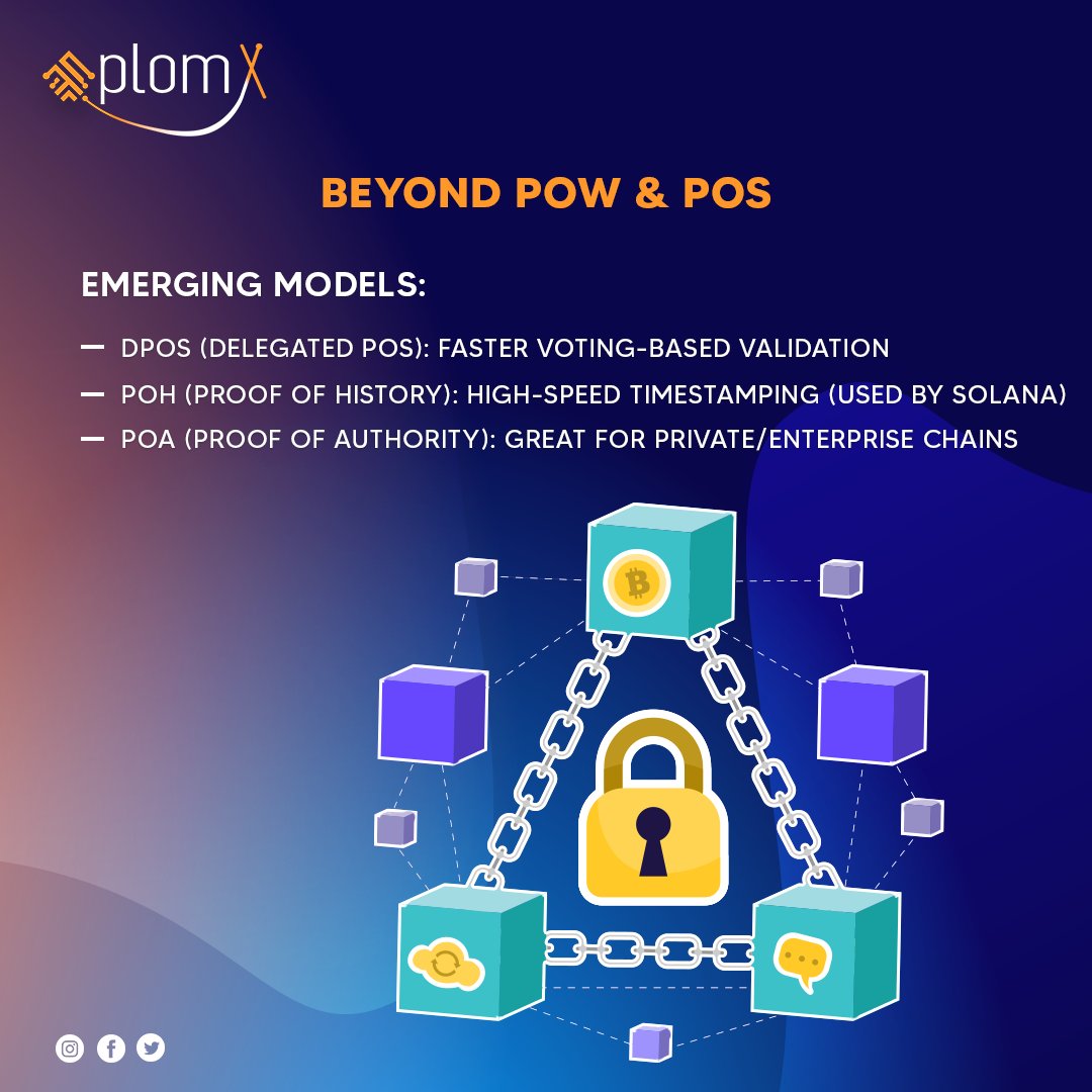 plomxtech_'s tweet photo. 🤔 Which consensus mechanism truly drives the future of blockchain—PoW, PoS, or something beyond?

Discover how PlomxTech helps you choose the right path for scalability, security, and efficiency.

Explore innovation with us today! 🚀

#plomxtech #blockchain https://t.co/3ACvGp2MIg