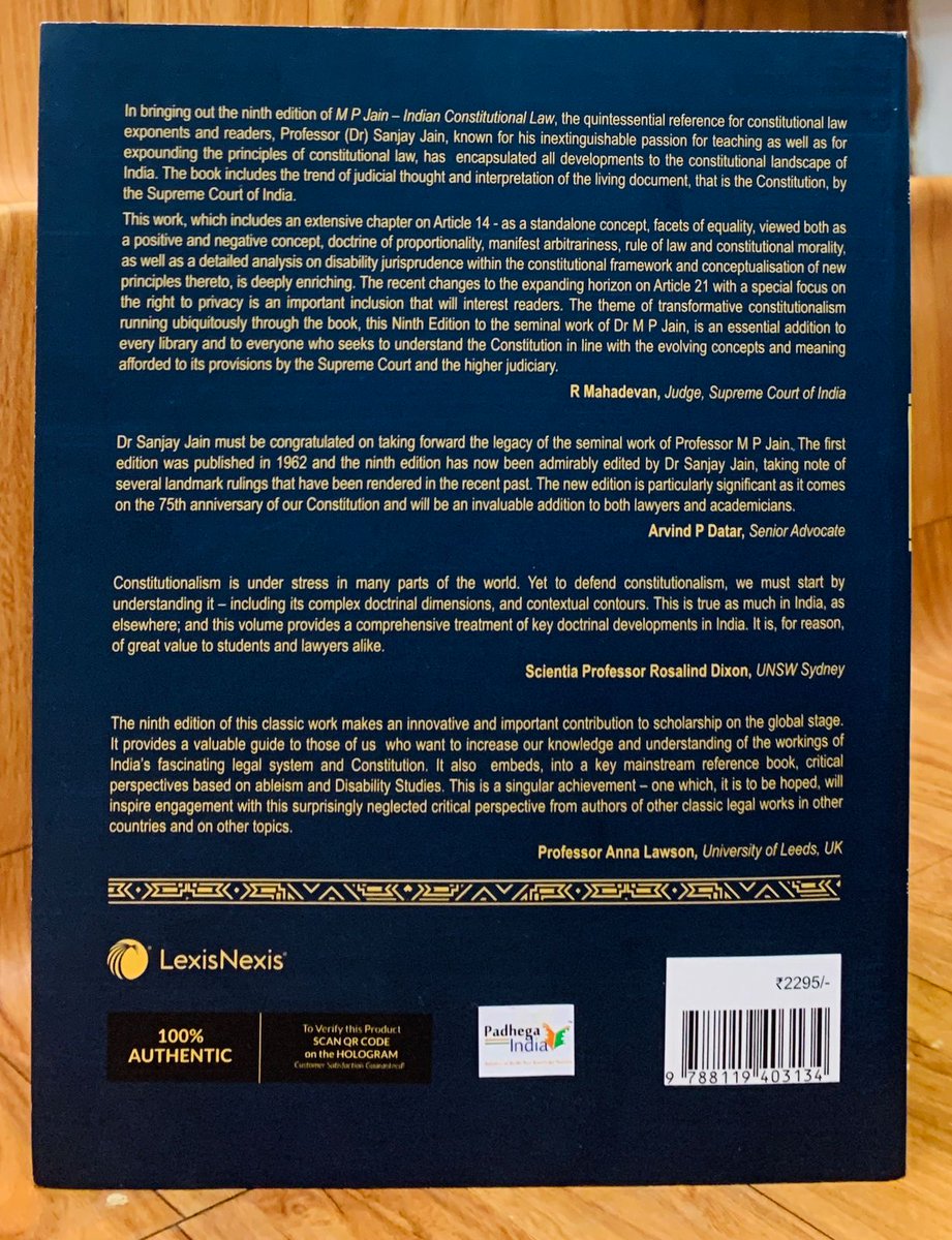 #PIBookRecommendation 💮
Presenting the highly praised and much recommended book: M P Jain ’s Indian Constitutional Law by Dr Sanjay Jain, foreword by D. Y. Chandrachud.
#BuyOriginal 💮 #BuyFromPI
Order 👉 padhegaindia.in/product/m-p-ja…