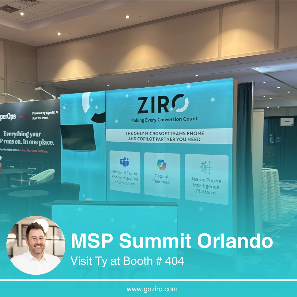 ZIROhassle's tweet photo. Ty Rottare is at #MSPSummit Orlando, booth #404, the perfect spot to connect, swap ideas, and talk about what’s next in the channel.

Want more than a hallway chat? 

Book a dedicated session here: https://t.co/EuEd1YEC6m

#MicrosoftTeams #UCaaS #Copilot #AI https://t.co/Mf8BFmBZYA