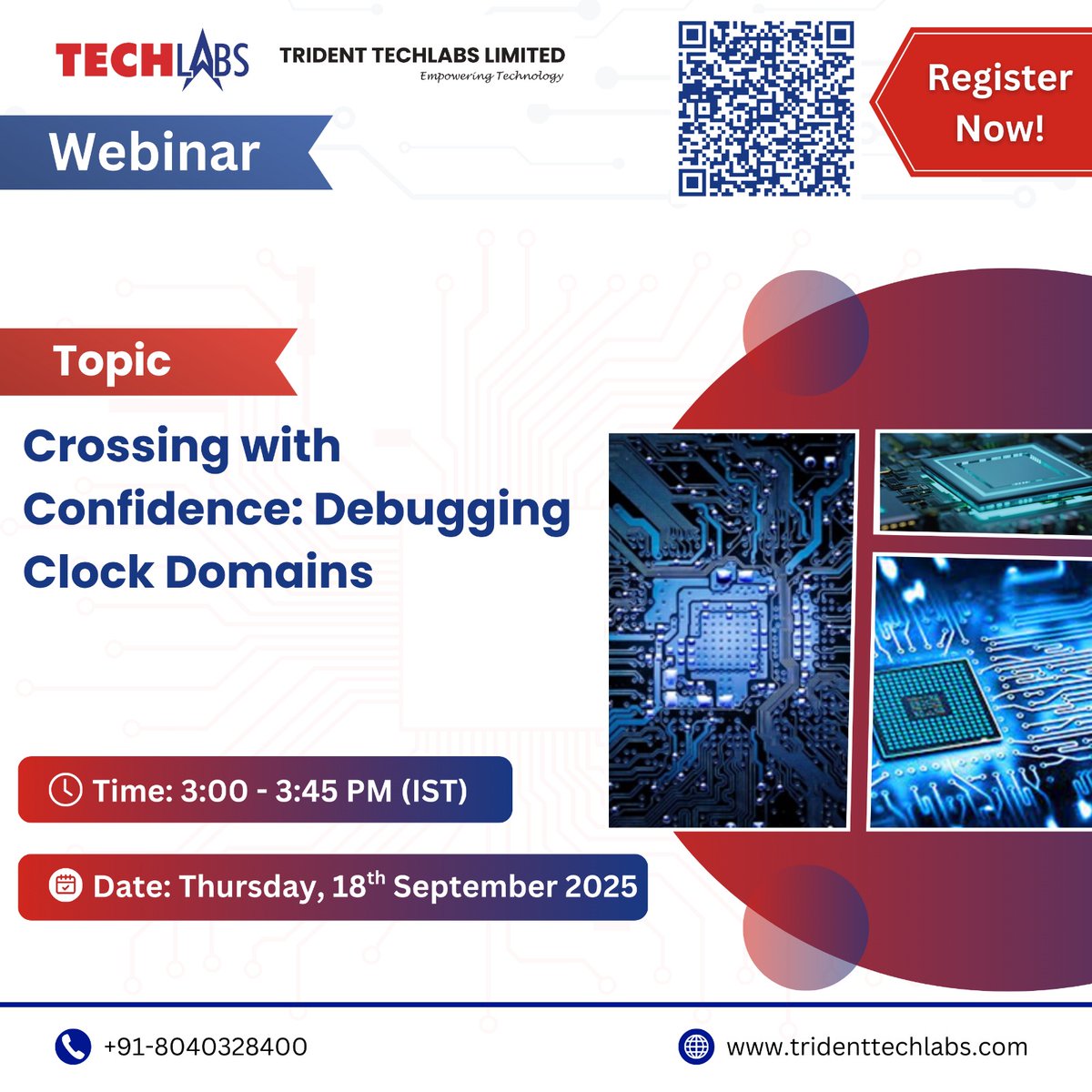 TechlabsTrident's tweet image. 🚀 Join our webinar: Crossing with Confidence – Debugging Clock Domains
📅 18 Sept 2025 | 🕒 3–3:45 PM IST | 💻 Online
Learn CDC issue detection, sync techniques & boost verification for first-pass success.
👉 Register: shorturl.at/N1hww
#Webinar #CDC #DigitalDesign #EDA