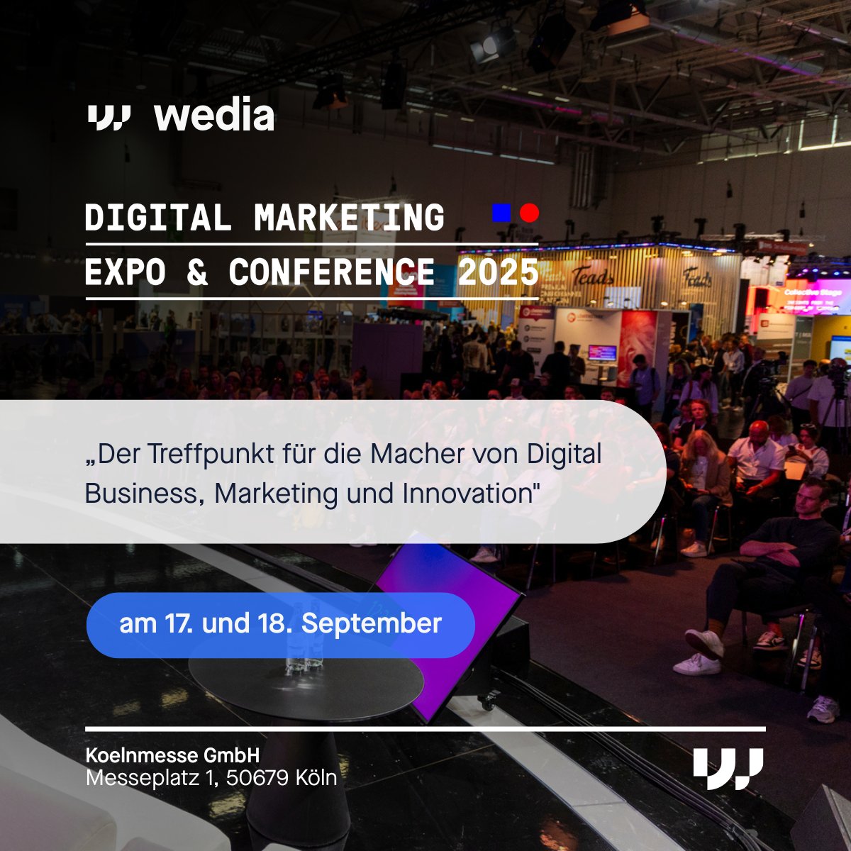 🚨 Es ist soweit. Morgen öffnet die DMEXCO - Digital Marketing Expo &amp; Conference 2025 ihre Türen.

👉 Lesen Sie nicht nur darüber. Seien Sie dabei. Besuchen Sie uns in Halle 6.1, Stand D049a.

📍 Halle 6.1, Stand D049a

🔗 eu1.hubs.ly/H0n37Px0

#Wedia #DMEXCO2025