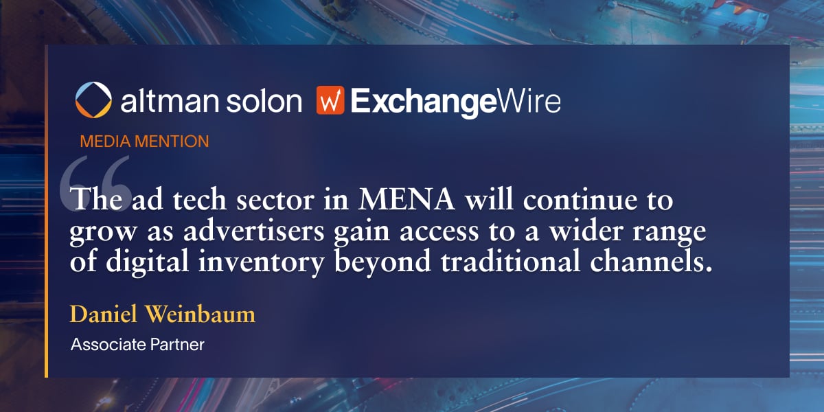 MENA ad tech hit $7B last year 🚀
That’s 19.8% growth, outpacing both the U.S. and Europe.
<a href="/ExchangeWire/">ExchangeWire</a> features Daniel Weinbaum’s take from our joint study with @IABMENA on what’s powering the surge.
Read more: altmnsol.co/4gp5iAV
#AdTech #MENA #AltmanSolon