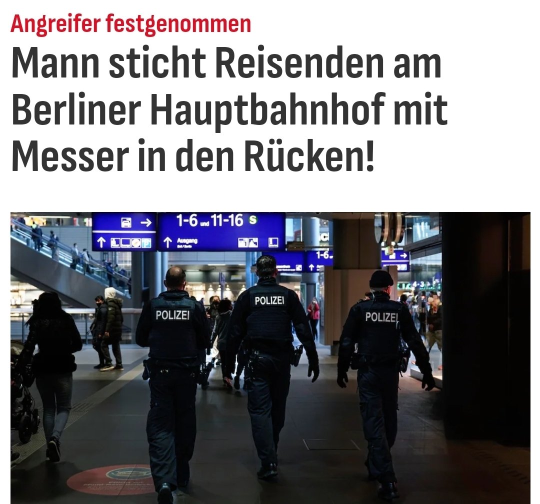 Die täglichen Horrormeldungen aus Kai Wegners Messerhauptstadt. Und statt Remigration und Abschiebungen krimineller Ausländer gibt es betroffene Worte der SPD-Innensenatorin und das beharrliche Leugnen und Verschweigen der Realität durch die Altparteien.
