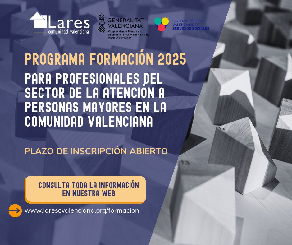 ➡️Programa de Formación Lares CV 2025
Formación gratuita gracias al convenio de colaboración con el #IVAFIQ <a href="/GVAIgualtat/">GVAIgualtat</a> Consulta el calendario e inscríbete ya! larescvalenciana.org/programa-de-fo…