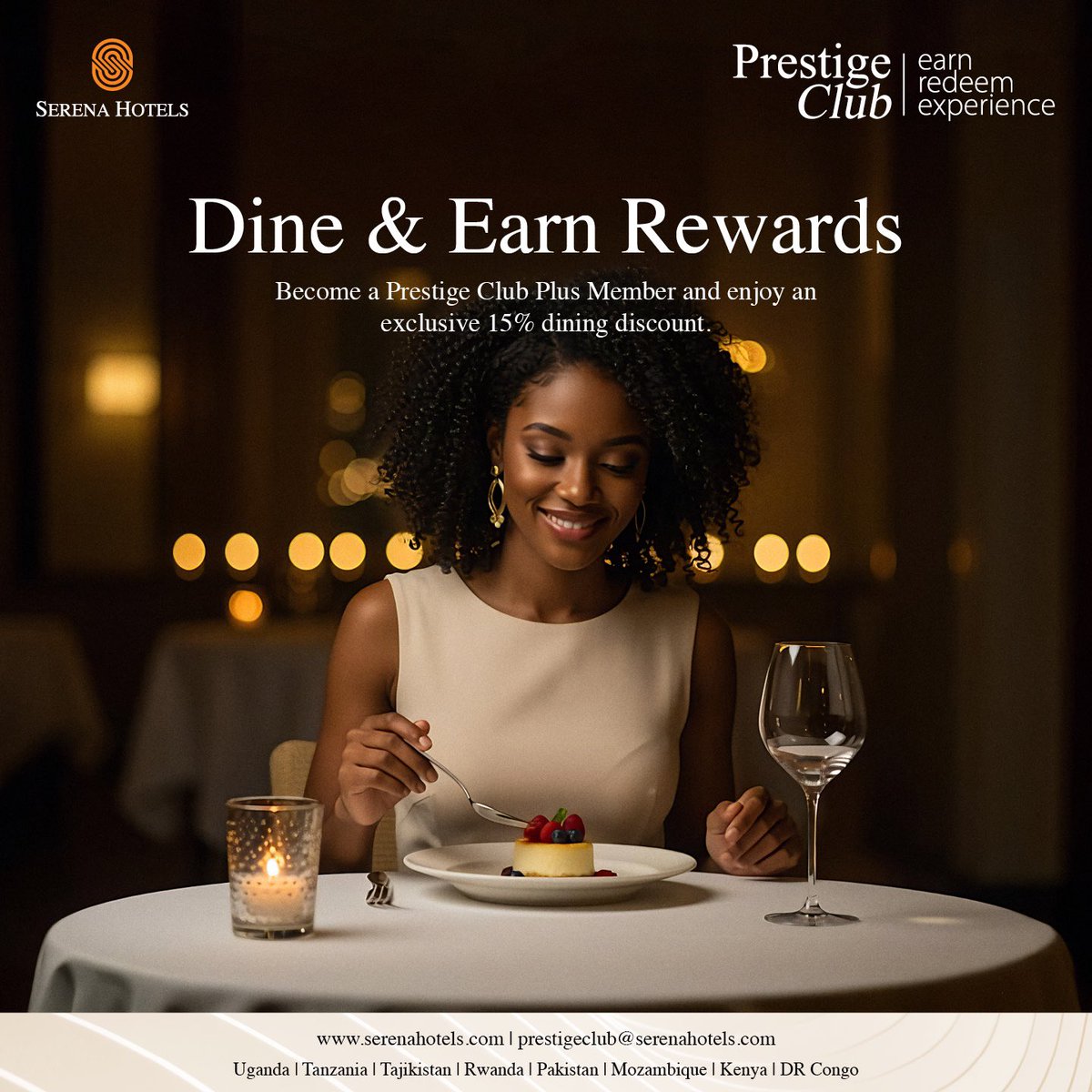serenahotels's tweet photo. β¨ Treat yourself with Prestige Club Plus.
Enjoy 15% off solo dining and savor our signature dishes, crafted to delight every palate. π½οΈ
Upgrade today & make every meal a celebration of you.
#PrestigeClubPlus #SerenaHotels #TwendeSerena https://t.co/PgIKvgH5n4