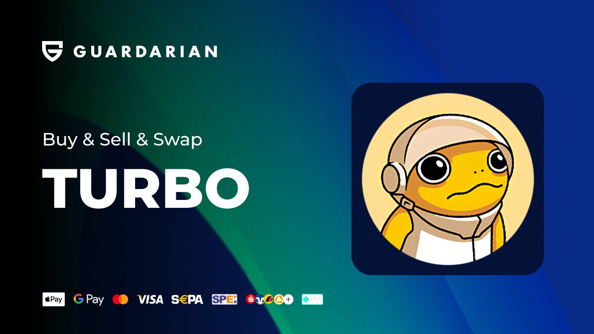 TURBO @TurboToadToken is now live on #Guardarian From $69 + #AI ➡️ to the  people 💙 with 1000+ #crypto & different #fiat options  https://t.co/BOhsa68gnF