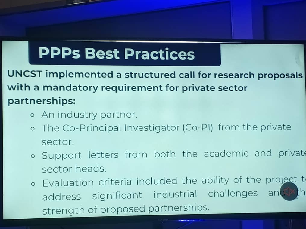 Our Executive Secretary, Dr <a href="/MartinOngol/">Martin Patrick Ongol</a>, today participated in a panel discussion on  Lessons learned from funded projects on the promotion of public-private partnerships in research &amp; innovation during SGCI@10 meeting in Accra. He shared UNCST's experiences in the last 10 years