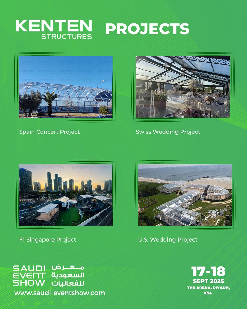 Connect with the Kenten team at Stand H34 during the Saudi Event Show to discuss your next project. 

Visitor Registration is free! Register in minutes using the link-bit.ly/40zgEvo

#SES2025 #KentenStuctures