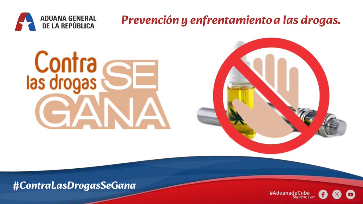 Es un honor y reconocimiento de #AduanadeCuba participar en el enfrentamiento contra las drogas
Seguros de #ContraLasDrogasSeGana y #ToleranciaCero nos involucran todos los días al combate con rigor por la sociedad especialmente nuestros jóvenes 
Cumplir la misión es prioridad