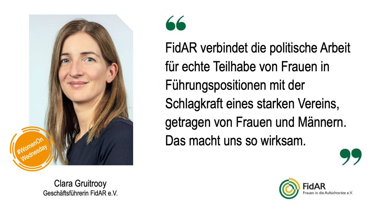 Für unsere neue Geschäftsführerin Clara Gruitrooy ist klar: Es braucht klare Forderungen und ein Netzwerk mit einer starken Stimme wie FidAR, um Parität in Führungspositionen auf den Weg zu bringen. #FrauenInFührung #WomenOnWednesday