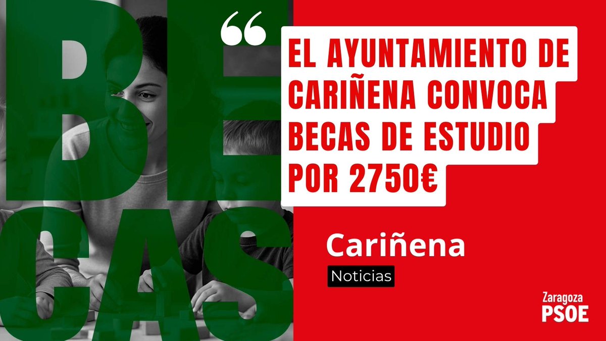PSOE Zaragoza (@zaragozapsoe) on Twitter photo ‼️El Ayuntamiento de Cariñena anima a los estudiantes a rendir en su etapa formativa con el reparto de becas de estudio
🗣Por quinto año consecutivo se convocan estas ayudas, dotadas con 2.750 euros
Más info📷 👇
zaragoza.aragonpsoe.es/2025/09/16/el-… ‼️El Ayuntamiento de Cariñena anima a los estudiantes a rendir en su etapa formativa con el reparto de becas de estudio
🗣Por quinto año consecutivo se convocan estas ayudas, dotadas con 2.750 euros
Más info📷 👇
zaragoza.aragonpsoe.es/2025/09/16/el-…