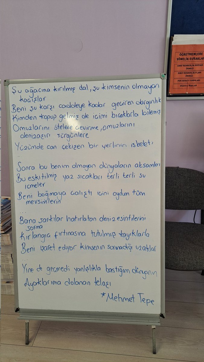 "Yine de geçmedi yanlışlıkla bastığım dünyanın
Ayaklarıma dolanan telaşı"

<a href="/metepeli/">Mehmet Tepe</a> 
#öğretmenlerodası