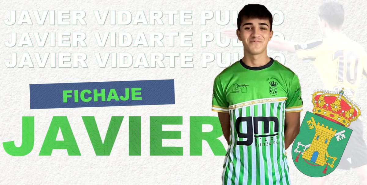🟢⚪️ OFICIAL FICHAJE | JAVIER VIDARTE, nuevo jugador del CdF Torreorgaz, tras finalizar su etapa de juvenil se incorpora al club de su pueblo.
 
🖊️ El extremo firma su contrato para la temporada 2025/26

💚🤍💚🤍💚