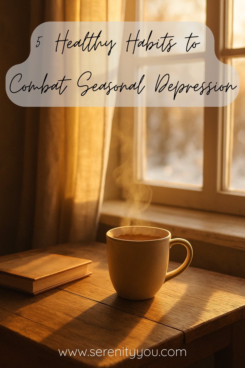 SerenityYou's tweet image. Winter blues creeping in? ❄️
Seasonal depression is real — but there are things you can do to feel better.
☀️ Treasure the light
🌲 Embrace the outdoors
🥗 Nourish your body
👥 Stay social
🧠 Reach out for support
Full post here 👉 serenityyou.com/5-healthy-habi…