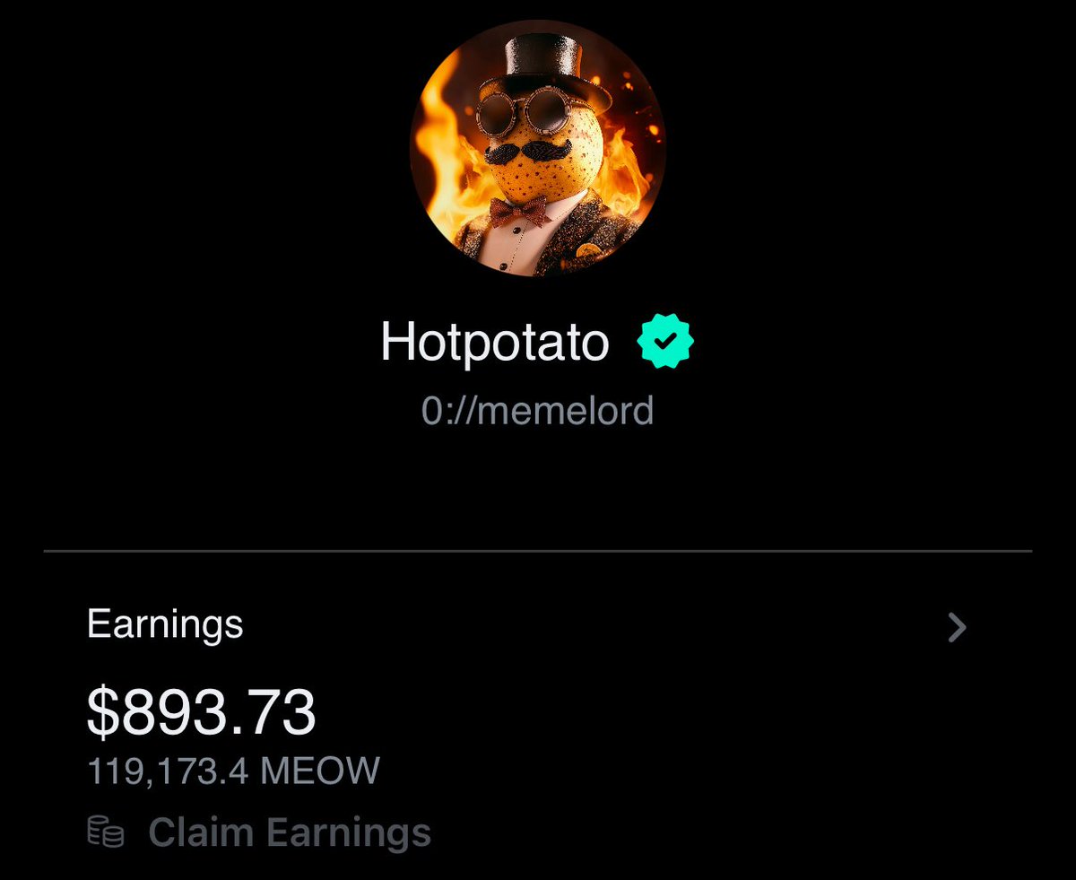 oghotpotato24's tweet image. Day 43 @meow_cabal @zero__tech earnings with a pro sub for $10/month +3,709.35 $MEOW Use this code to join me on ZERO Messenger: hotpotato-qxgbmw
zos.zero.tech/get-access