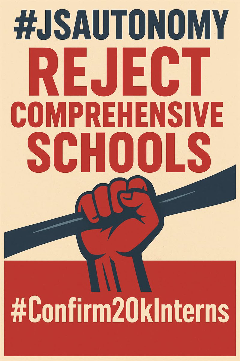 J.S.S Autonomy is non-negotiable.  The government must abolish the failed Comprehensive School model. Kenya embraced 2-6-3-3-3, not 2-9-3. Junior Secondary deserves independence in administration, curriculum &amp; co-curricular.

#JSSAutonomy #ComprehensiveSchoolTawe