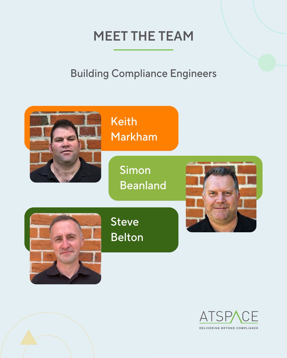 ATSPACE_LTD's tweet photo. Meet some of our legendary A-Team, Building Compliance Engineers: Keith Markham, Simon Beanland, and Steve Belton! 🤝 

They bring a blend of precision and expertise to every project, ensuring we always meet the mark. 

#TeamSpotlight https://t.co/qSrcP2BycD