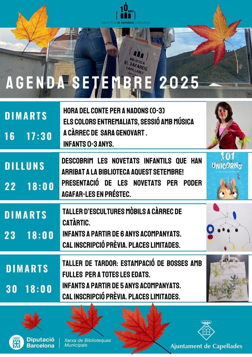 Aquest mes de setembre tens 4 propostes a la Biblioteca El Safareig, la primera avui dimarts! 👇

facebook.com/ajuntamentdeca…
