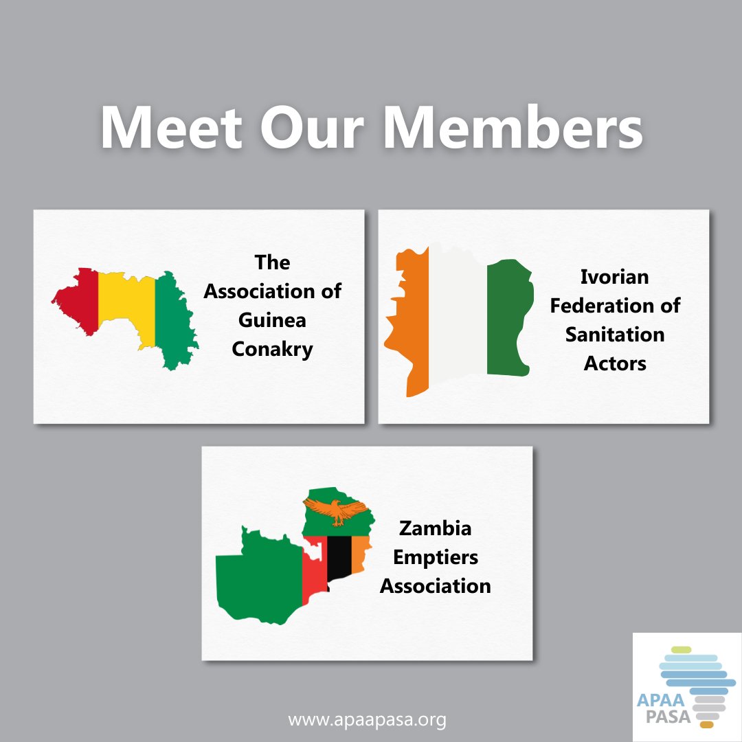 🤝 Meet Our Members - West to Southern Africa: The Association of Guinea Conakry, Ivorian Federation of Sanitation Actors, Zambia Emptiers Association....&amp; many more across the continent! Together, we are building a stronger Africa. #PASA #AfricanUnity #SanitationAssociations