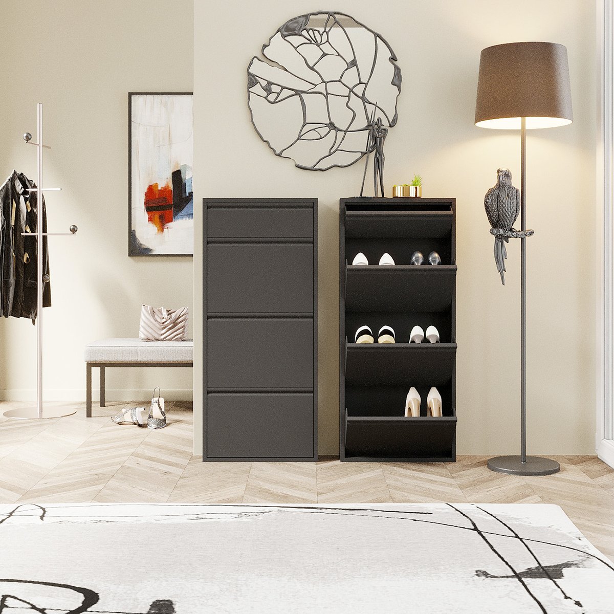 KareFrance's tweet image. Après une longue journée, rien de tel qu’un intérieur bien organisé 🏡.
Nos casiers à chaussures élégants et pratiques allient design moderne et rangement malin. Dites adieu au désordre et bonjour à la sérénité ✨.

#OrganisationMaison #RangementStylé #DesignModerne