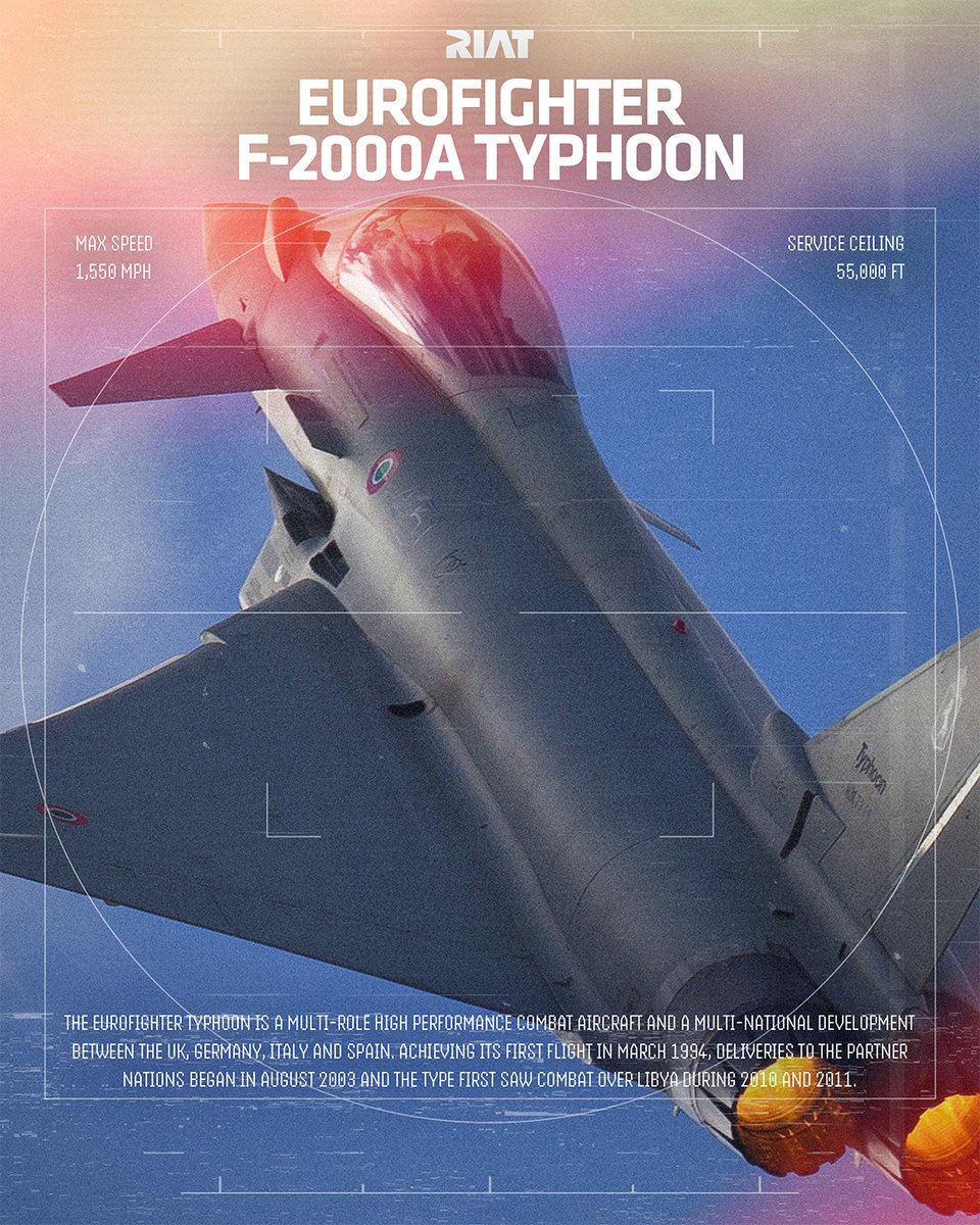 Meet one of Europe's frontline aircraft - the Eurofighter Typhoon 

What makes it special? Equipped with twin EJ200 afterburning turbofan engines, the Typhoon can reach Mach 2 and sustain supersonic speeds without afterburner. Its advanced radar and Defensive Aids Sub-System
