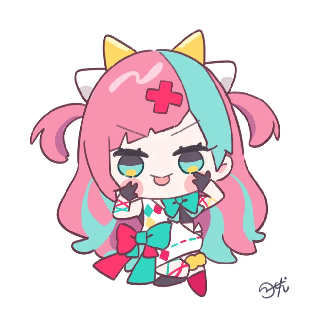 リクエストいただいたミニキャラ3枚描きました!とても楽しく学びにある時間でした。どうもありがとう!!