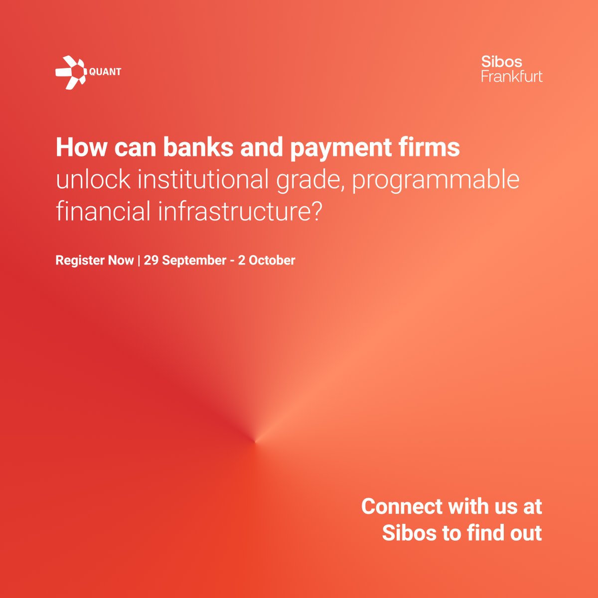 quant_network's tweet image. Exploring the possibilities of digital, #programmablemoney is no easy feat. 

Join us at @Sibos 2025 on 29 September – 2 October and book a meeting with our team to see how we can support your transition from traditional rails to #tokenisedmoneymarkets and #digitalassets:…