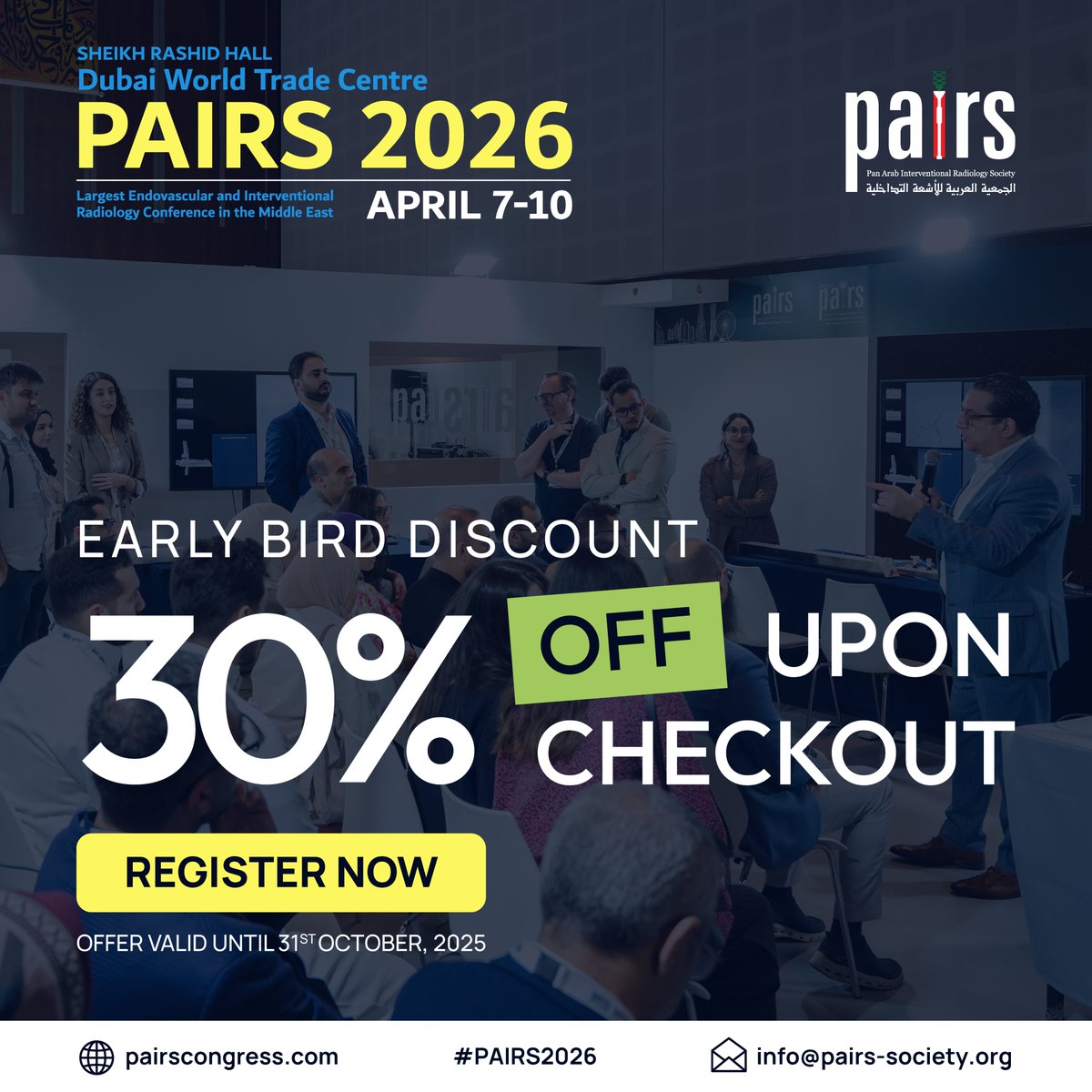 ⏰Don’t Miss Out – Early Bird Ends Soon!

Secure your spot at #PAIRS2026 with an exclusive 30% OFF your registration.

🐦Use code EARLYBIRD30 at checkout.
📅Offer valid until 31 Oct 2025.

🔗Register today and save big: pairscongress.com/register

#EarlyBirdOffer #MedicalConference
