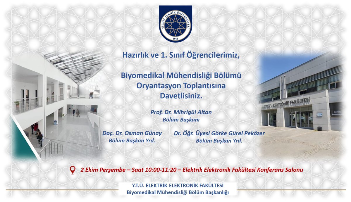 YTÜ Biyomedikal Mühendisliği Bölümü tweet media