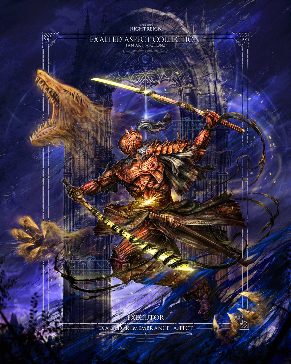 Executor - Exalted Remembrance Aspect Collection.

" Divine seppuku with a dual katana stance and... STANDO POWAH !!! &gt;:D " ✨⚔️
#NIGHTREIGN #ELDENRING