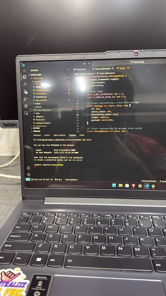Paam24M's tweet photo. Day-2 
BUILD ON APTOS X ISTE

Created a full-stack, cross-chain message relay 🚀 Learning how to BUILD ON APTOS. Huge thanks to my mentors for their invaluable guidance and support in bringing this project to life. Couldn't have done it without you! #blockchain #smartcontract https://t.co/XykzZOYk1a