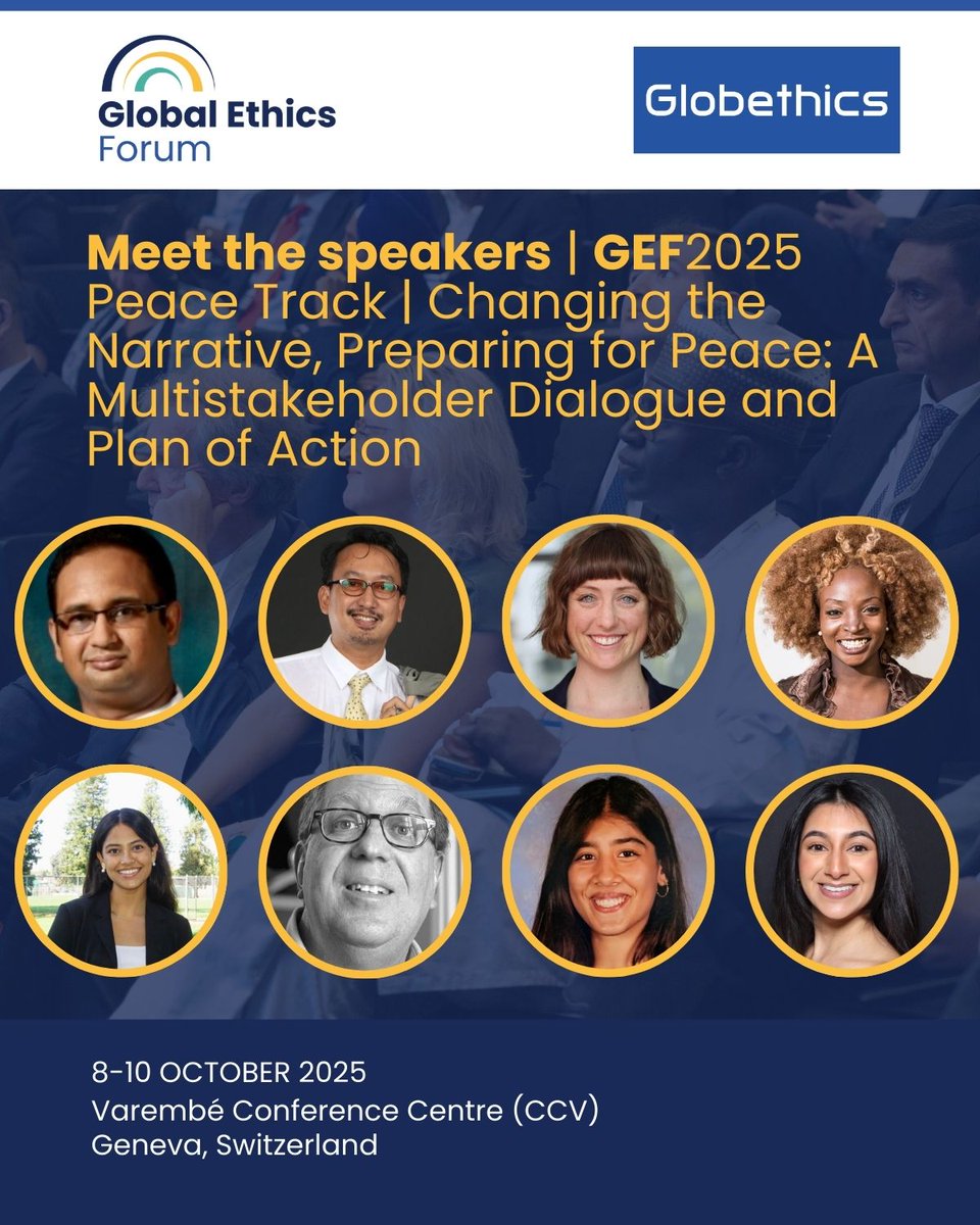 🌍 Peace starts with changing the narrative.

At #GEF2025, the Peace Track brings together leaders, youth &amp; civil society to:
🕊️ Counter polarisation
🕊️ Heal trauma
🕊️ Build inclusive peace

📅 Join us in Geneva, 8–10 Oct
👉 globethics.net/gef2025-changi…

#PeaceDay #ActNow