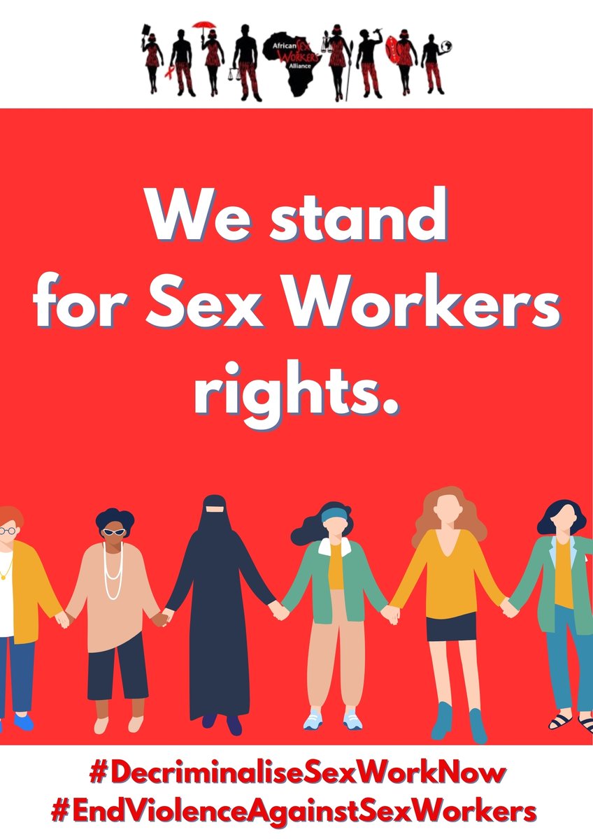 AfricaSexWork's tweet image. We stand firm for sex workers’ rights across Africa.
Because #SexWorkIsWork.
Because safety is a right, not a privilege.
Because no one is free until sex workers are free.

#DecriminaliseSexWorkNow #EndViolenceAgainstSexWorkers #ASWA @followers