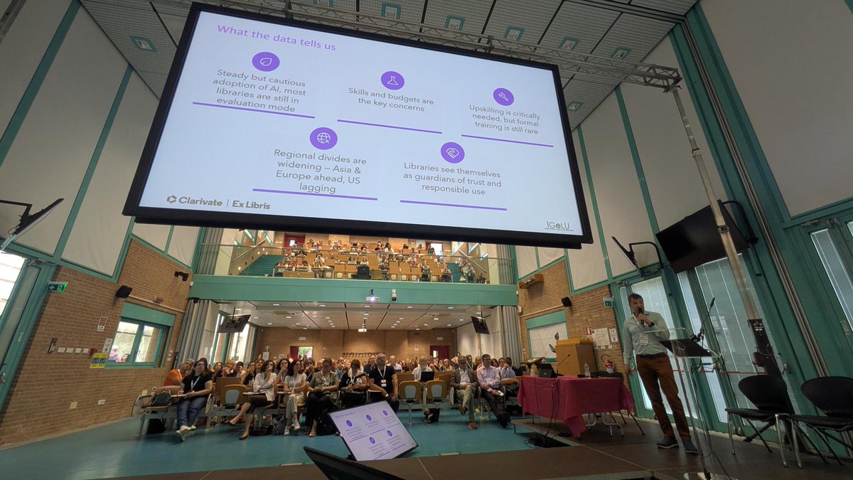 ExLibrisGroup's tweet image. At IGeLU 2025, Oren Beit-Arie, Senior Vice President, Strategy & Innovation at Clarivate, shared findings from the Pulse of the Library 2025 survey, drawing on insights from over 2,000 librarians worldwide. 🌍📝
#LibraryInnovation #LibraryCommunity #AIInLibraries