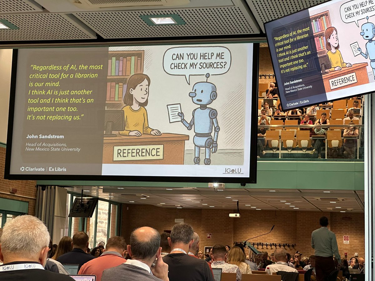 ExLibrisGroup's tweet image. At IGeLU 2025, Oren Beit-Arie, Senior Vice President, Strategy & Innovation at Clarivate, shared findings from the Pulse of the Library 2025 survey, drawing on insights from over 2,000 librarians worldwide. 🌍📝
#LibraryInnovation #LibraryCommunity #AIInLibraries