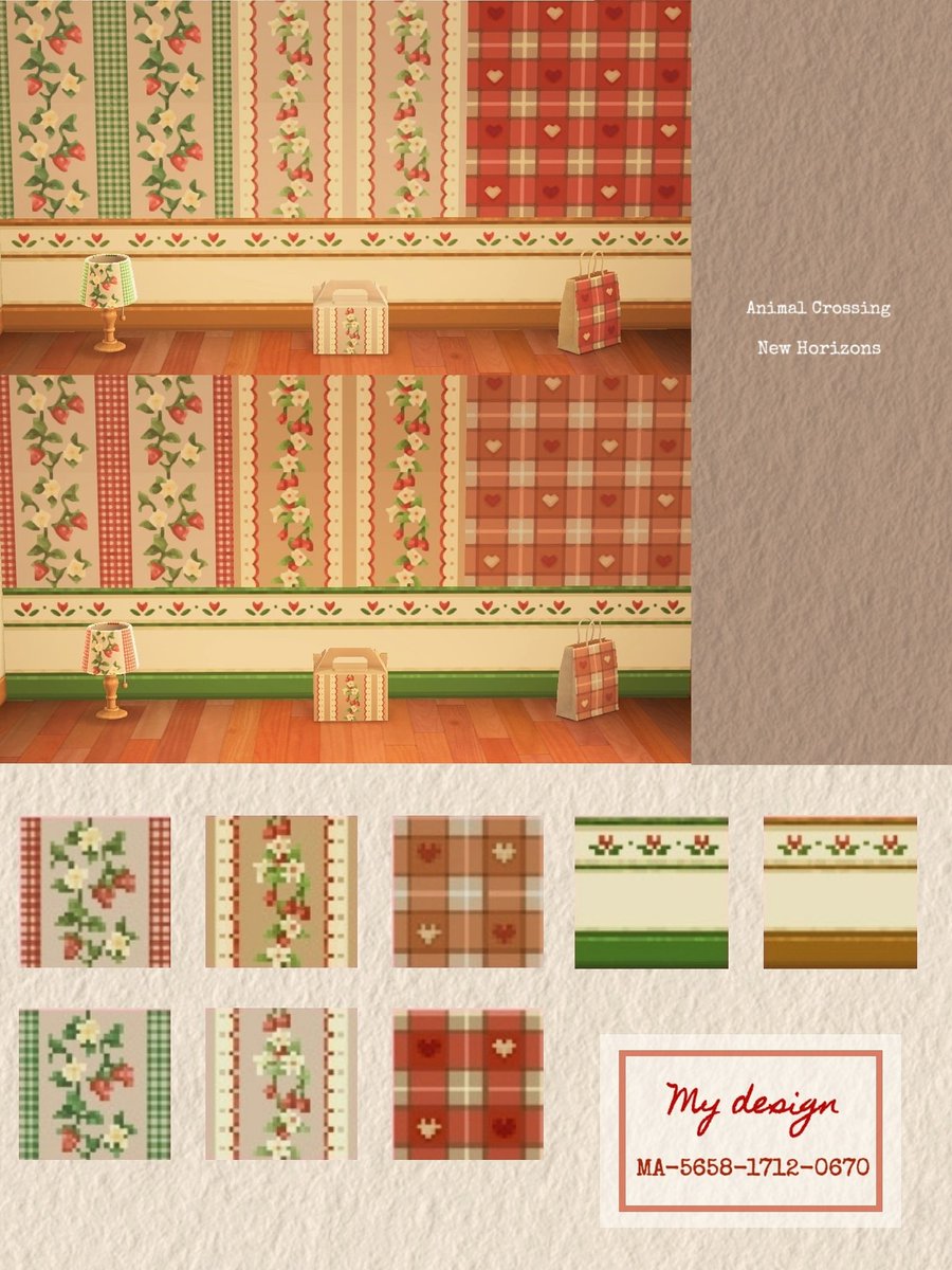 𝙼𝚢 𝚍𝚎𝚜𝚒𝚐𝚗 🍓🍒🤎

🍓/🍒/❤ モチーフの
テキスタイルと腰壁のデザインを
8種類投稿しました ✎𓂃♡
壁紙やリメイク、ポケ森などにお使いになれそうであればぜひ🙂‍↕️´-

 #ACNHDesign  #マイデザイン配布  #あつまれどうぶつの森  #acpcc