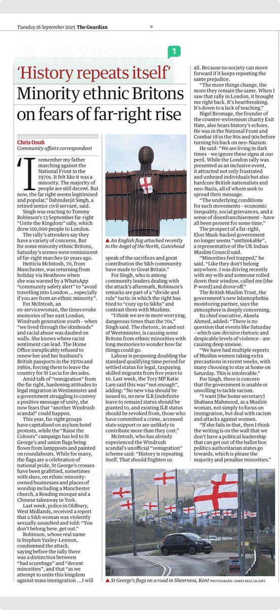 Britain desperately needs strong political leadership that understands and deals with the challenges faced by ordinary people in Britain to deal head on with racism and the far right rhetoric.

My personal contribution is reflected in the following article in <a href="/guardian/">The Guardian</a>