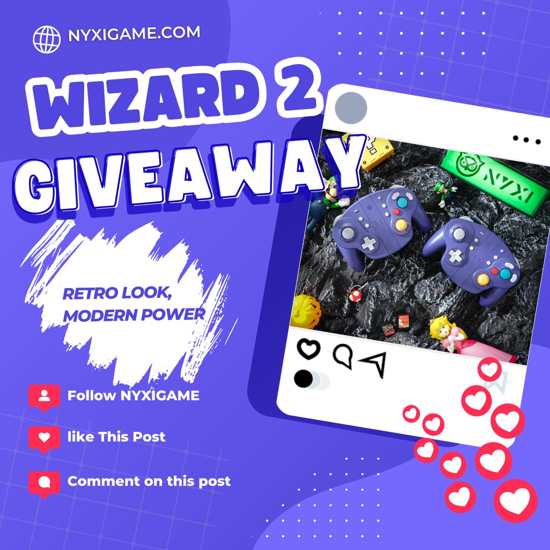 NyxiGaming's tweet photo. 📷📷 Wizard2 Purple Edition Giveaway is here! 📷📷
📷 The long-awaited Purple Wizard2 Controller is finally launching!
To celebrate, we’ve prepared a super fun giveaway just for you～
「Wizard2: Play It. Prove It. Win It.」
📷 Show off the power of Wizard2 with your UGC, and you might win the brand-new Purple Wizard2!
📷 How to Enter (Required Steps):
📷 Like this post + Follow @NYXI official account
📷 Comment your country 📷 and tag 2 friends
📷 Choose your way to participate:
📷 If you already own Wizard2
Post your best gaming moments (combos, drifting, fighting vibes… it’s your call!)
Must include hashtags: #NYXIWizard2Challenge
📷 If you don’t own Wizard2 yet
Click the form in our bio 📷 and tell us(https://t.co/I9IZFJgpKg):
What game would you love to play with Wizard2?
If you could design a controller with a GameCube look + modern features, what would you want it to have?
Must include hashtag: #NYXIWizard2Challenge
📷 Bonus Entry
Share this post to your Story for double the chance to win! 📷
📷 Prizes
📷 UGC creators: 6 winners will get 1 free NYXI controller + 1 NYXI accessory (your choice).
📷 form entries: 10 winners will get the brand-new Purple Wizard2.
📷 Event Timeline
Start: Sept 16
Winners Announced: Sept 28
📷By posting with #NYXIWizard2Challenge, you agree to let NYXI share your content for promotional purposes.
📷 Safety Reminder
NYXI will only contact winners via our official account and official email (business@nyxigame.com).
Please beware of any fraudulent messages asking for money or sensitive info!