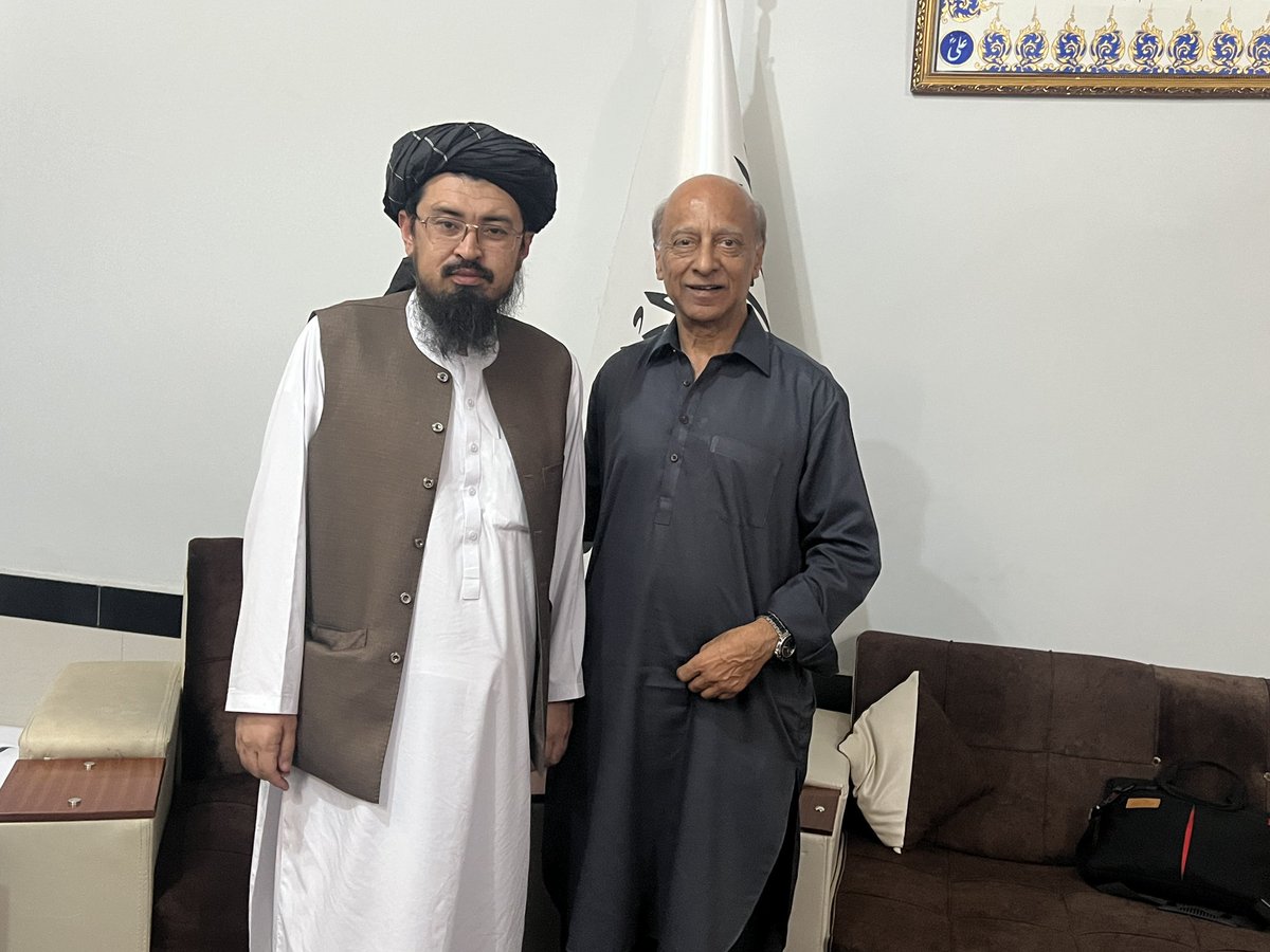 Was honoured to meet and discuss Pakistan Afghanistan Relations with Zabiullah Mujahid, one of the most influential leaders and Spokesperson of the Islamic Emirate and his deputy Inamullah Samangani , at their Kandahar Office