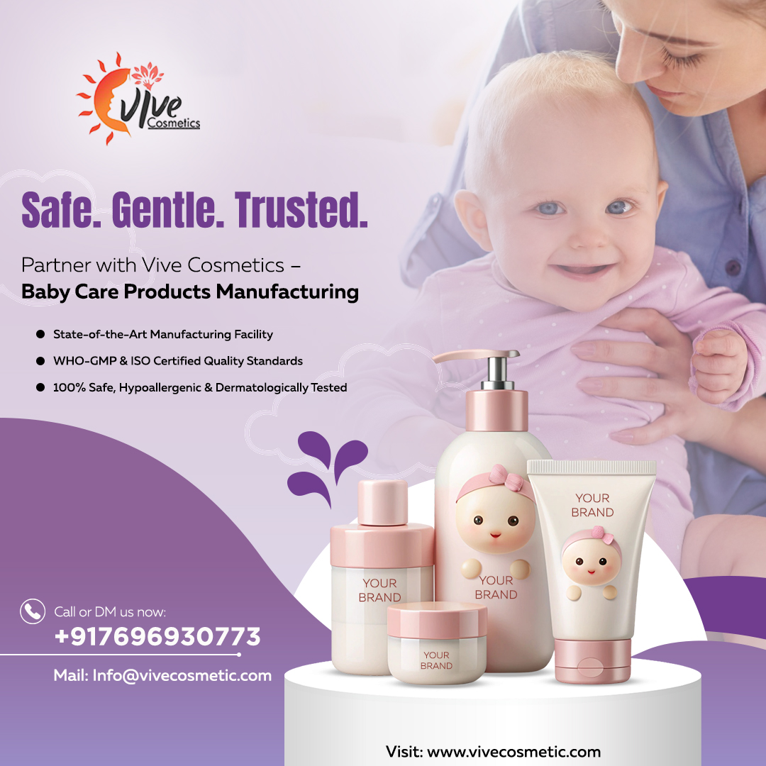 vivecosmetic's tweet image. Safe. Gentle. Trusted. Give your little ones the love &amp;amp; care they deserve with baby care products manufactured by Vive Cosmetics 
Dermatologically Tested,WHO-GMP &amp;amp; ISO Certified,Hypoallergenic &amp;amp; 100% Safe#BabyCare #GentleCare #TrustedQuality #ViveCosmetics #BabyProducts