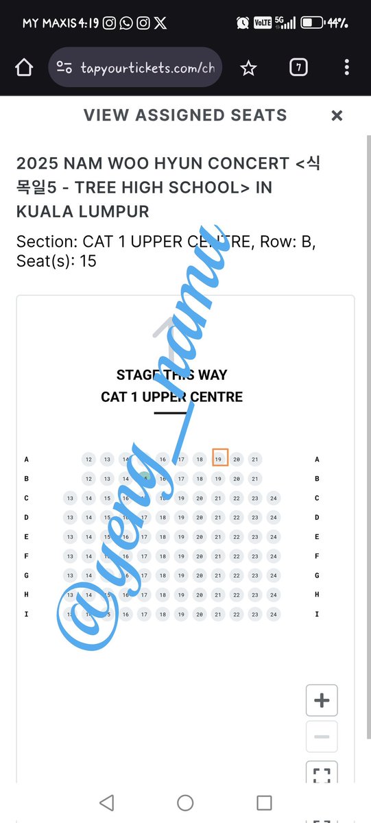 yeng_namu's tweet photo. [WTS🇲🇾] CAT1 Upper Centre ROW A SEAT 19, selling at original price, can pm if interested
RTS: upgraded to VIP
Not scammer ya🥺
 #TreeHighSchoolinKL #남우현 #NAMWOOHYUN #NAMWOOHYUNinKL #NAMWOOHYUNinMY  #NWH_5TH_SOLO_CONCERT
#식목일5 #TREE_HIGH_SCHOOL https://t.co/5sbU9K3aFA