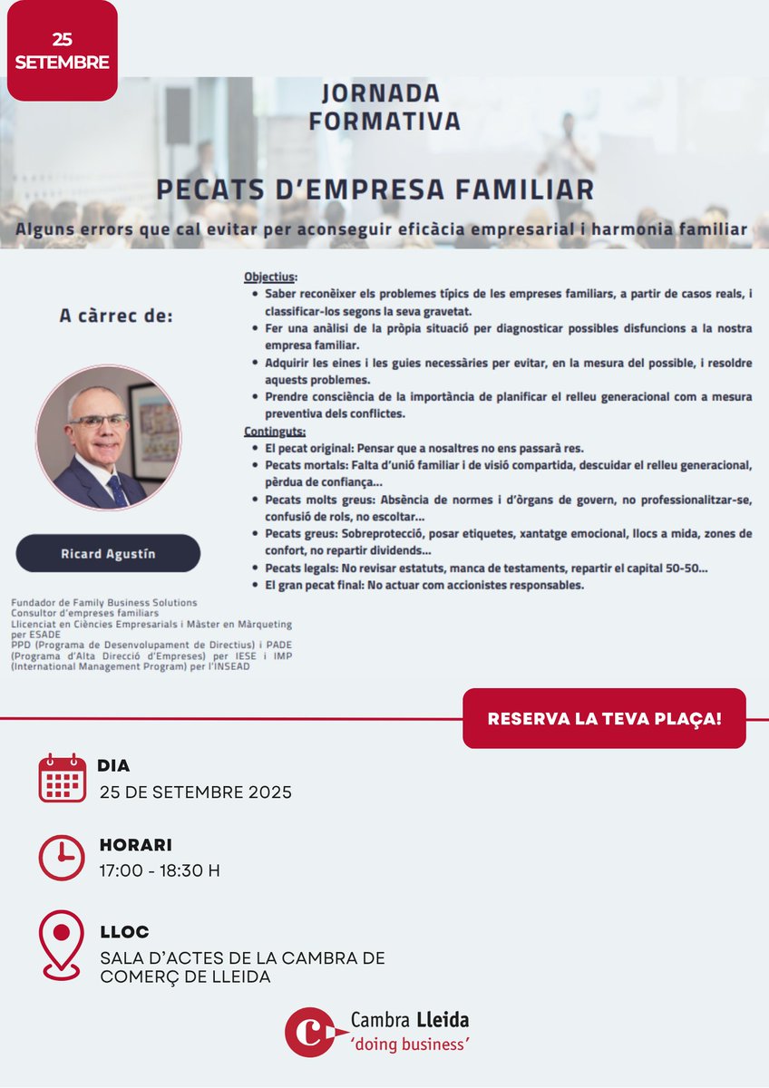 ¿Tienes una Empresa Familiar? Esta jornada es para ti 👇

cambralleida.org/producte/jorna…