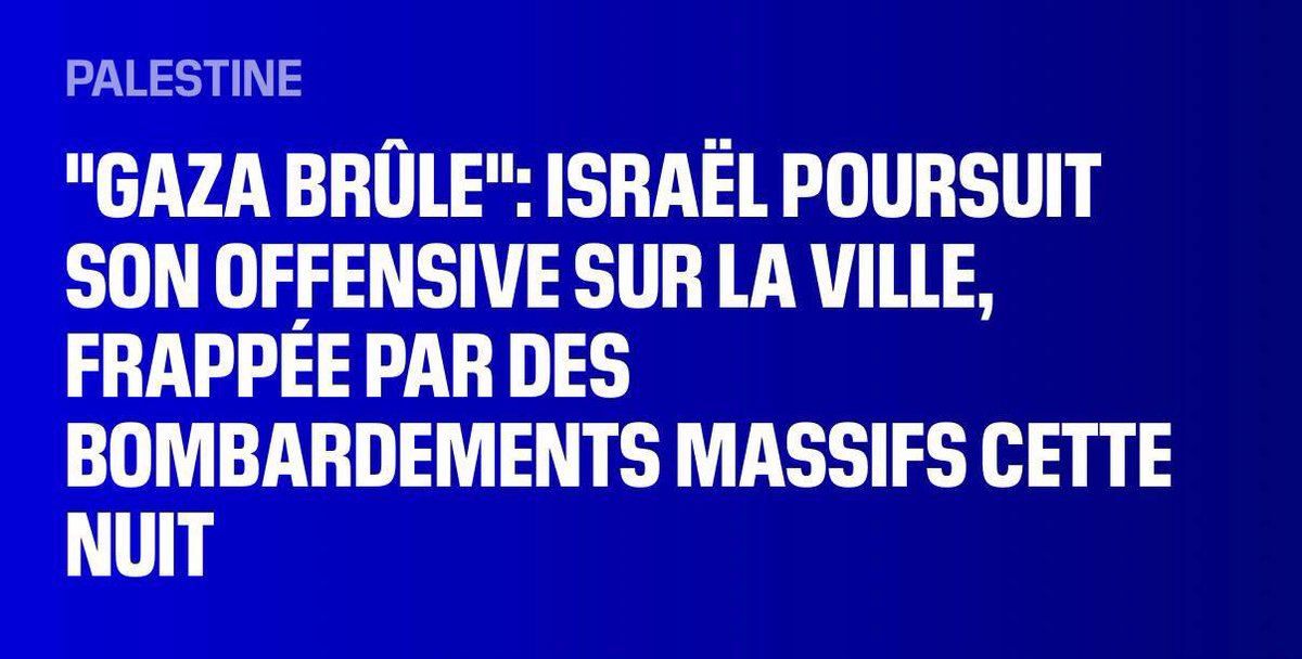 Gaza est à feu et à sang. 

Un génocide s'applique méthodiquement depuis 2 ans, dans l’inaction complice de nos gouvernements. 

C’est à nous de les contraindre à agir et sanctionner. Flotilles, manifestations, boycott, désobéissance...merci à toutes celles et ceux qui ne