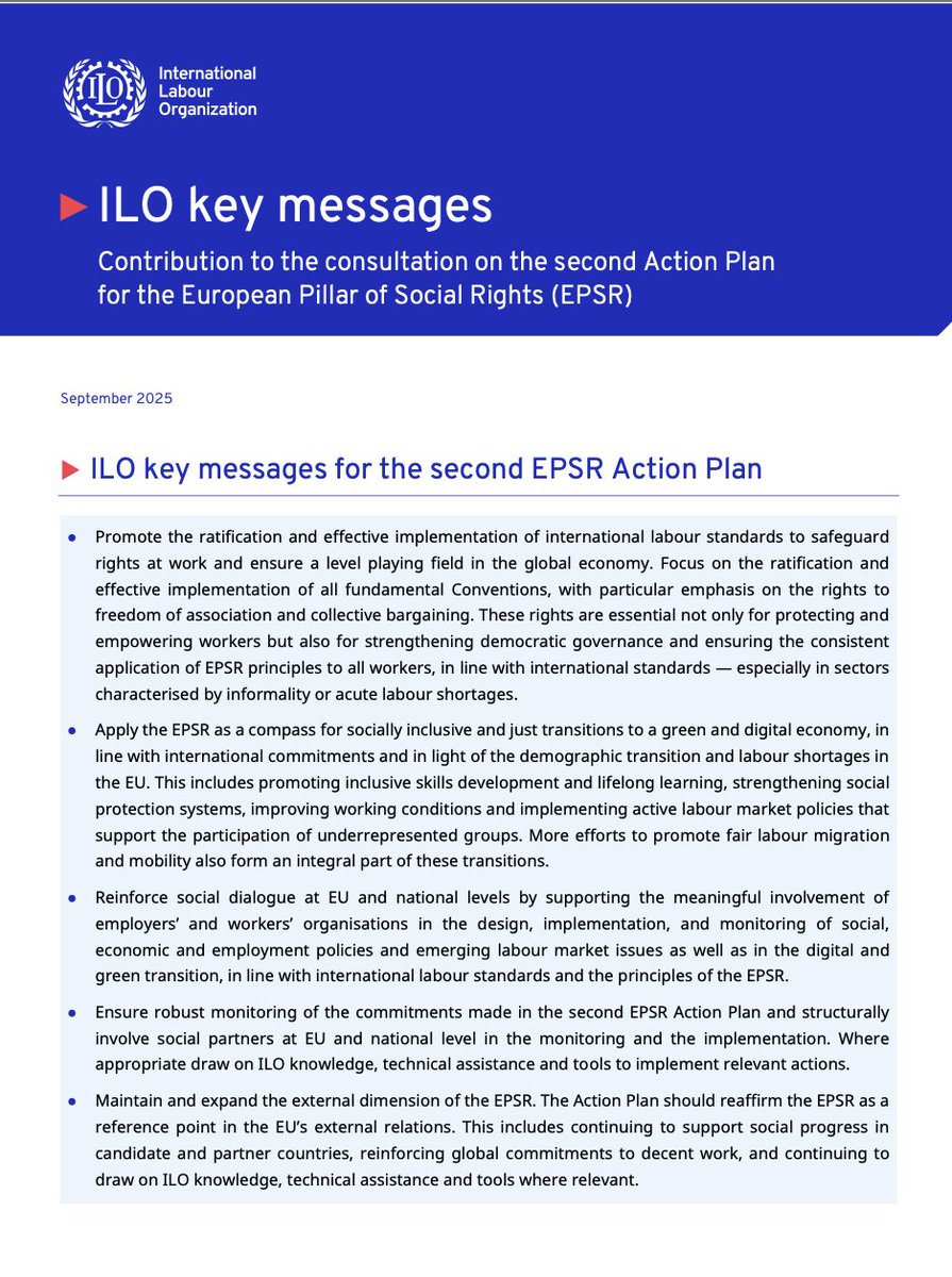 <a href="/ilo/">International Labour Organization</a> key messages for the second European Pillar of Social Rights (#EPSR) Action Plan⬇️ lc.cx/VIirej