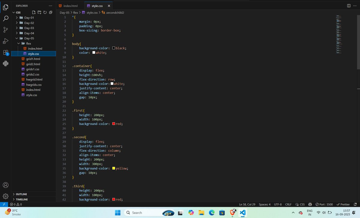 codewithmalhar's tweet image. Tried copying the same layout using flexbox ,happy that I achieved the task and required more css and html than using grid. From this task i came to know why the concept of grid came into the picture.
Thank you @rohit_negi9 for providing this course.
#WebDevelopment #coderarmy