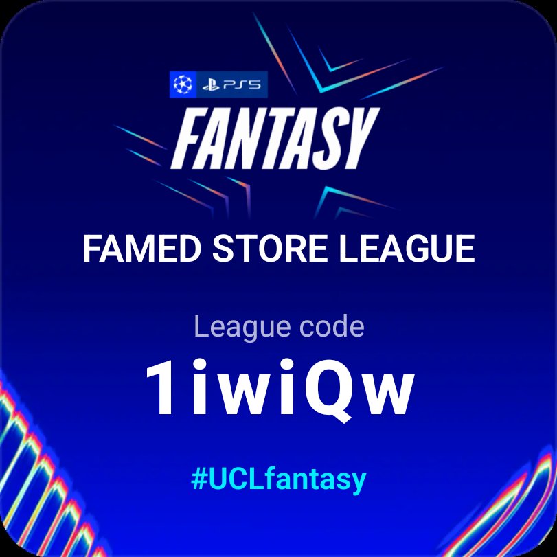 Kalong Warriors (@kalongwarriors) on Twitter photo FAMED STORE LEAGUE
Pertama kali buat liga, buat seru2an aja.
Hadiah:
Juara: 100K
Syarat:
1. Follow <a href="/KalongWarriors/">Kalong Warrior</a>
2. Komen manager dan nama tim
cc <a href="/pisangij01/">FPL Liga Pisangijo</a> FAMED STORE LEAGUE
Pertama kali buat liga, buat seru2an aja.
Hadiah:
Juara: 100K
Syarat:
1. Follow <a href="/KalongWarriors/">Kalong Warrior</a>
2. Komen manager dan nama tim
cc <a href="/pisangij01/">FPL Liga Pisangijo</a>