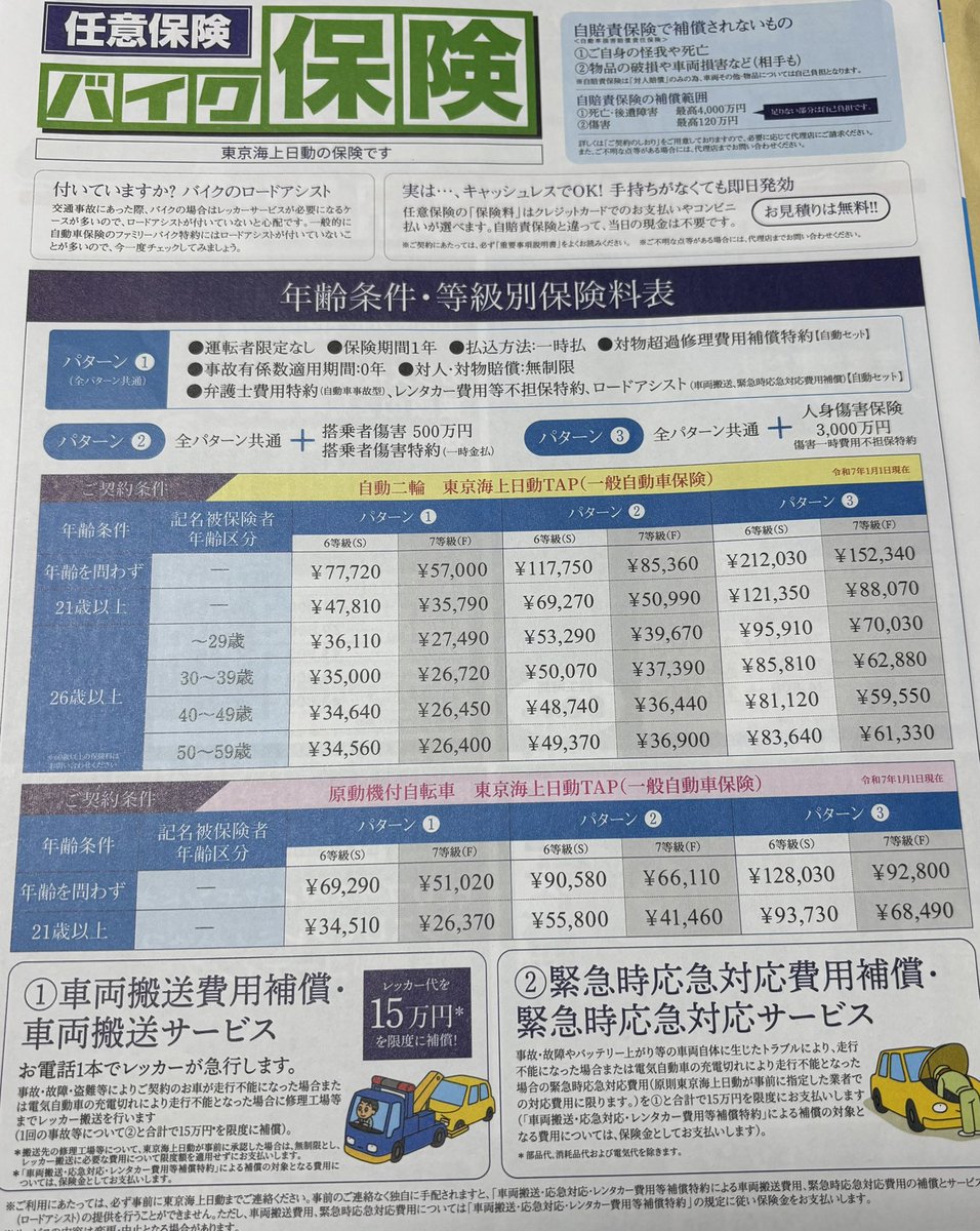 2りんかんで東京海上日動のバイク任意保険のパターン③に加入してきた(  ॑˘ ॑* )

備えあれば憂いなし(*´꒳`*)